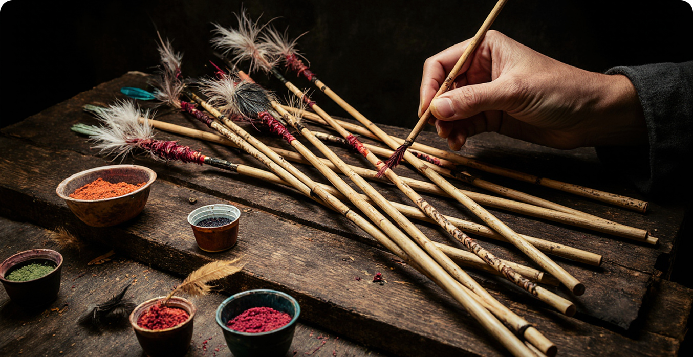 Pfeilbauwerkstatt - Traditionelles Handwerk beim Pfeilbau